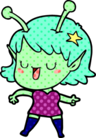 happy alien girl cartoon png