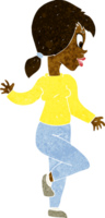 cartoon woman waving png