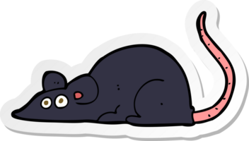 pegatina de una rata negra de dibujos animados png