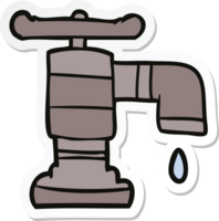 sticker of a cartoon dripping faucet png