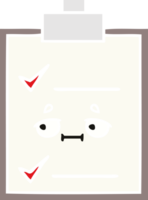 flat color retro cartoon of a check list png