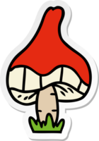 hand drawn sticker cartoon doodle of a single mushroom png