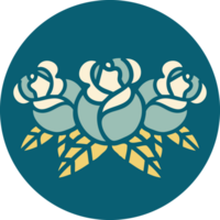 iconisch tatoeëren stijl beeld van een boeket van bloemen png