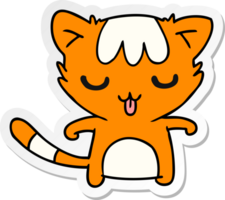 Aufkleber Karikatur Illustration von ein kawaii süß Katze png