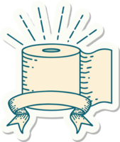 sticker of a tattoo style toilet paper png