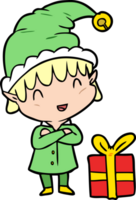 cartoon happy christmas elf png