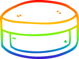 rainbow gradient line drawing of a cartoon beauty lotion tub png