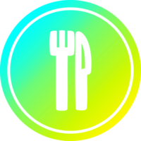 knife and fork circular icon with cool gradient finish png