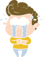 flat color style cartoon crying man png