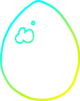 cold gradient line drawing of a cartoon egg png