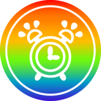 ringing alarm clock circular icon with rainbow gradient finish png