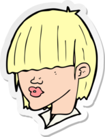 sticker of a cartoon fashion haircut png