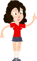 cartoon pretty woman with idea png