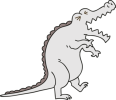 hand drawn quirky cartoon crocodile png