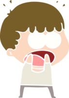 flat color style cartoon shocked man png