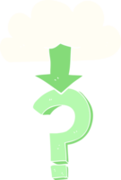 flat color illustration of download from the cloud png