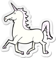 autocollant d'une licorne de dessin animé png