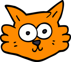 cartoon doodle cat face png