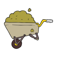 hand drawn cartoon wheelbarrow full of dirt png