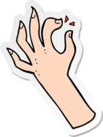 sticker of a cartoon hand symbol png