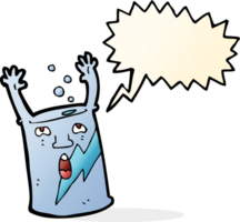 cartoon soda can character with speech bubble png