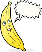 cartoon happy banana with speech bubble png