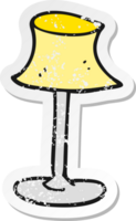 retro nödställd klistermärke av en tecknad lampa png