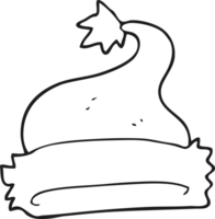 hand drawn black and white cartoon christmas hat png
