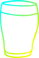 cold gradient line drawing of a cartoon pint of stout png