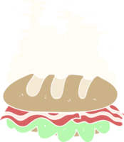 Flache Farbillustration des riesigen Sandwiches png