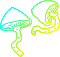 du froid pente ligne dessin de une sauvage champignons png