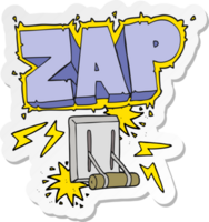 autocollant d'un zapping d'interrupteur électrique de dessin animé png