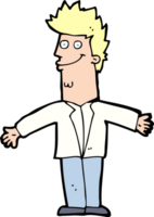 cartoon happy man with open arms png