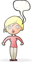 cartoon surprised woman with speech bubble png