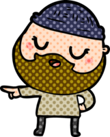 homme de dessin animé mignon avec barbe png