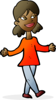 cartoon woman with no worries png