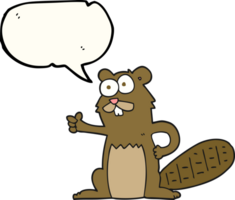 hand drawn speech bubble cartoon beaver png