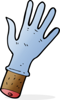 Cartoon-Hand mit Gummihandschuh png