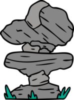 hand drawn cartoon doodle of grey stone boulder png