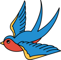 tattoo in traditional style of a swallow png