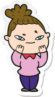 sticker of a cartoon woman png