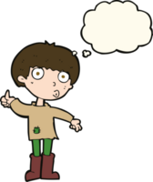 cartoon boy asking question with thought bubble png