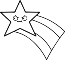 line drawing cartoon of a shooting rainbow star png