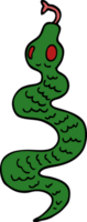 cartoon doodle green snake png