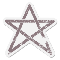 pentagramma stella grunge etichetta png