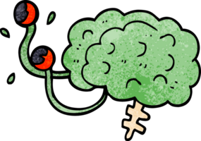 cartoon doodle monster brain png