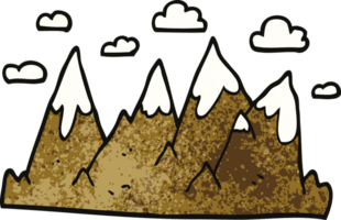 chaîne de montagnes de doodle de dessin animé png