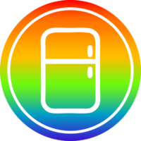 Küche Kühlschrank kreisförmig Symbol mit Regenbogen Gradient Fertig png