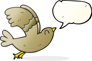 hand drawn speech bubble cartoon bird png