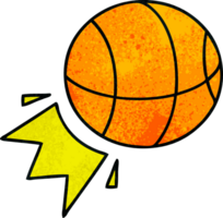 retro grunge texture cartoon of a basket ball png